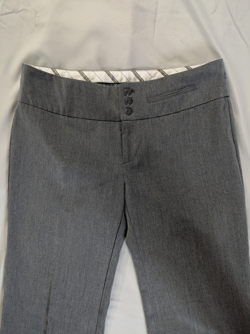 Wide Leg Dress Pants Size 9/10 Long Cuffed Hem Workwear Trousers ,Grey